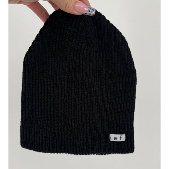 Neff Black Ribbed Knit Beanie Hat Unisex - Picture 1 of 4